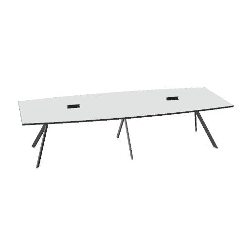 AXY Konferenztisch | 2800-4800 mm, drei Gestellvarianten, optionale Mediabox