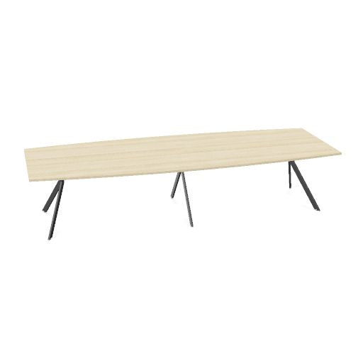 AXY Konferenztisch | 2800-4800 mm, drei Gestellvarianten, optionale Mediabox