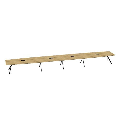 AXY Konferenztisch | 2800-4800 mm, drei Gestellvarianten, optionale Mediabox