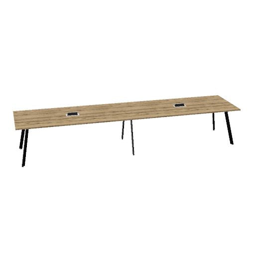 AXY Konferenztisch | 2800-4800 mm, drei Gestellvarianten, optionale Mediabox