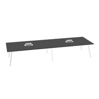 AXY Konferenztisch | 2800-4800 mm, drei Gestellvarianten, optionale Mediabox