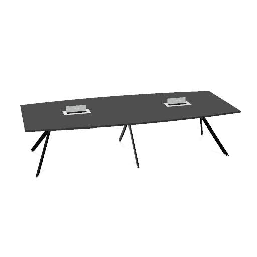 AXY Konferenztisch | 2800-4800 mm, drei Gestellvarianten, optionale Mediabox