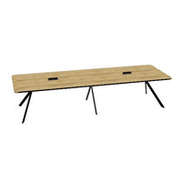 AXY Konferenztisch | 2800-4800 mm, drei Gestellvarianten, optionale Mediabox