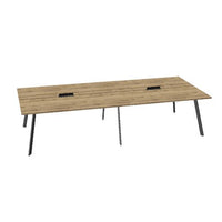 AXY Konferenztisch | 2800-4800 mm, drei Gestellvarianten, optionale Mediabox