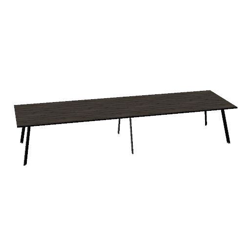 AXY Konferenztisch | 2800-4800 mm, drei Gestellvarianten, optionale Mediabox