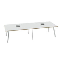 AXY Konferenztisch | 2800-4800 mm, drei Gestellvarianten, optionale Mediabox