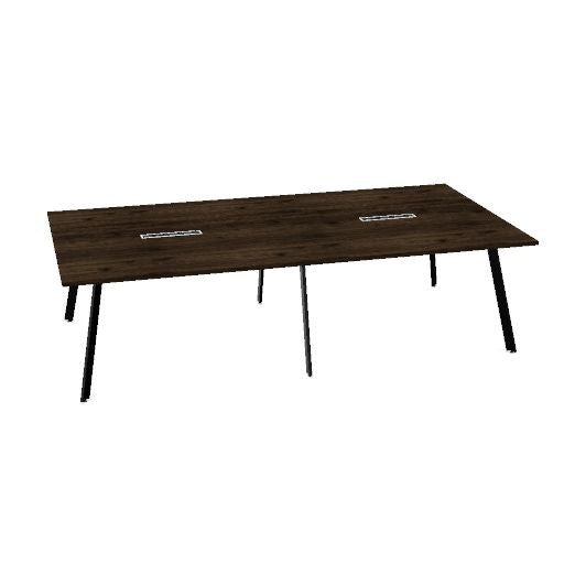 AXY Konferenztisch | 2800-4800 mm, drei Gestellvarianten, optionale Mediabox
