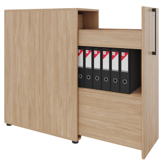 BOXI apothecary cabinet | 3 drawers, 420 x 800 mm, amber oak