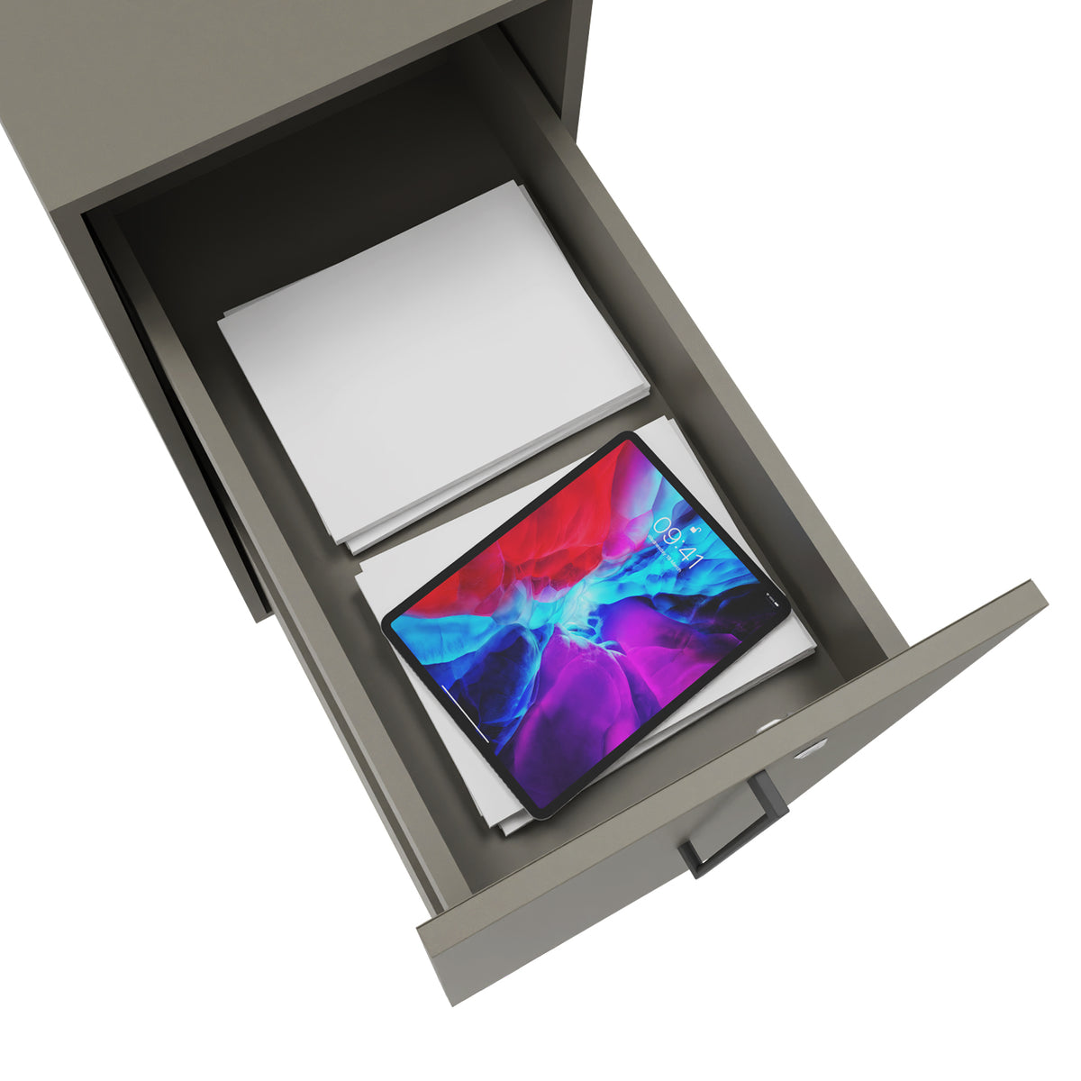 BOXI medicine cabinet | 3 drawers, 420 x 800 mm, Cubanite gray - 4 Lightbox Main Image