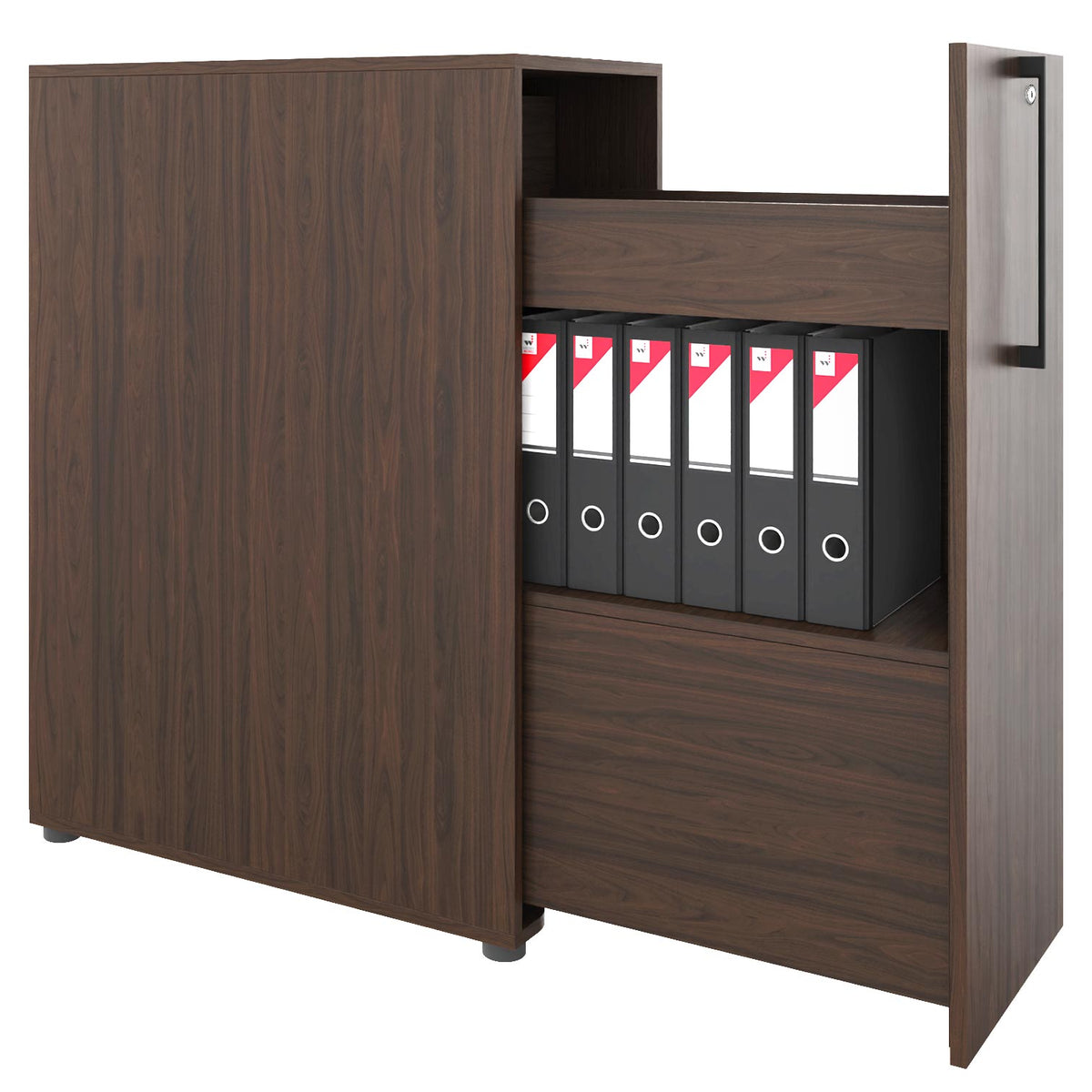 BOXI medicine cabinet | 3 drawers, 420 x 800 mm, walnut - 1 Lightbox Main Image