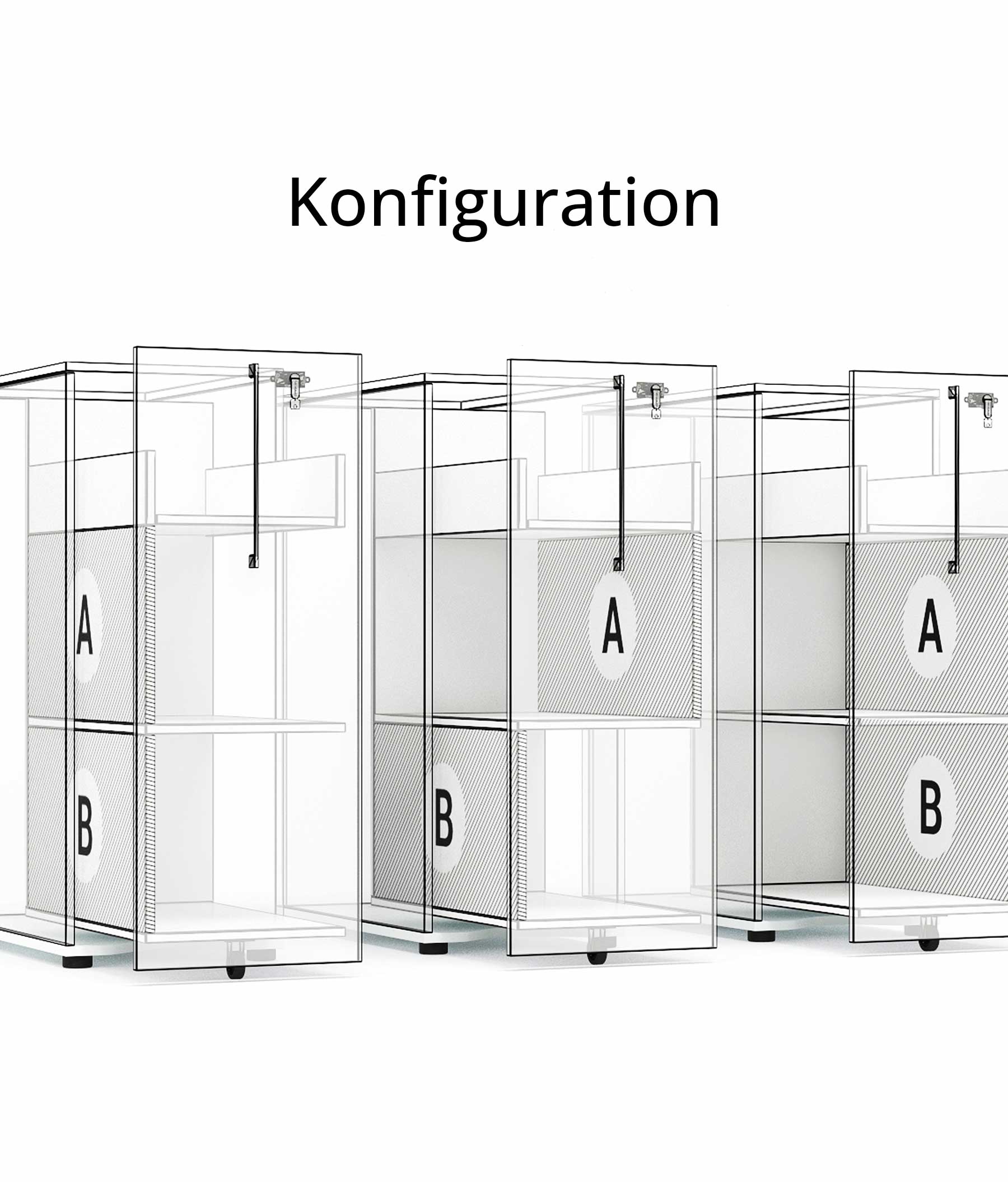BOXI Cabinet pharmacien | 3 tiroirs, 420 x 800 mm, noix