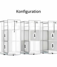 BOXI Cabinet pharmacien | 3 tiroirs, 420 x 800 mm, gris perlé