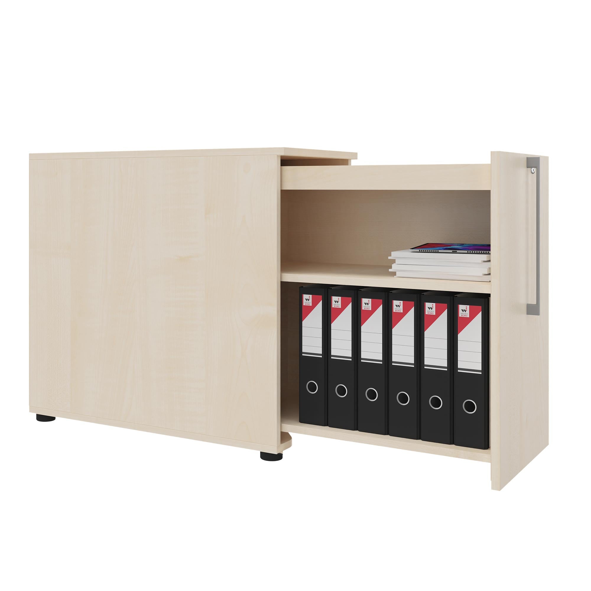 BOXI Cabinet pharmacien | 2 tiroirs, 420 x 800 mm, érable