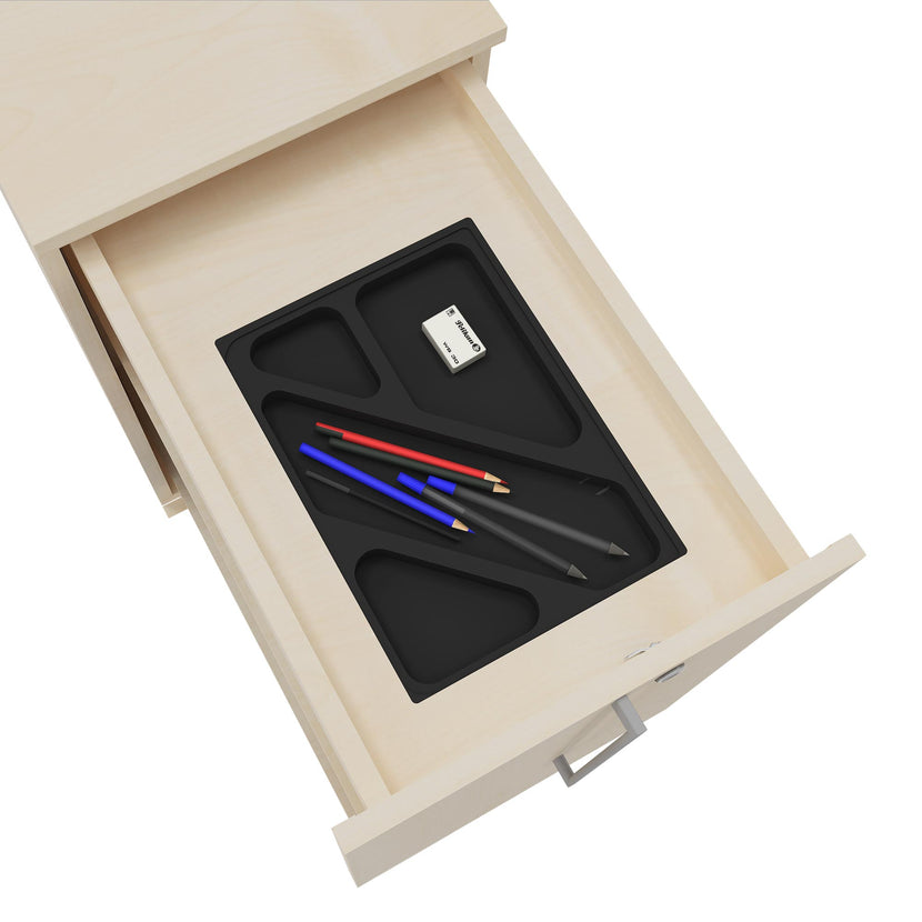 BOXI Cabinet pharmacien | 2 tiroirs, 420 x 800 mm, érable