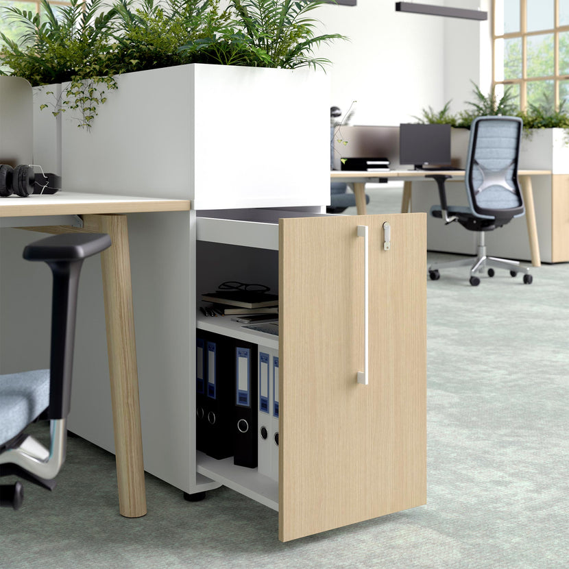 BOXI Cabinet pharmacien | 2 tiroirs, 420 x 800 mm, érable