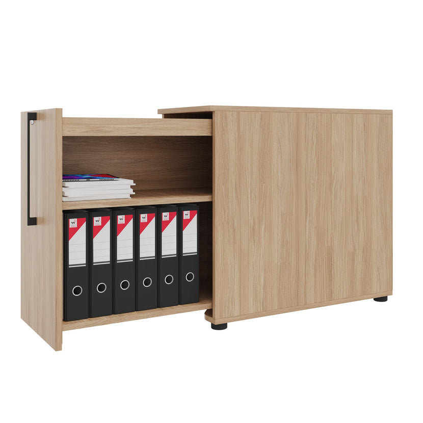 BOXI Cabinet pharmacien | 2 tiroirs, 420 x 800 mm, chêne ambre
