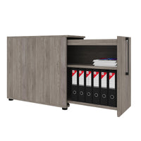 BOXI Cabinet pharmacien | 2 tiroirs, 420 x 800 mm, gris de chêne nord