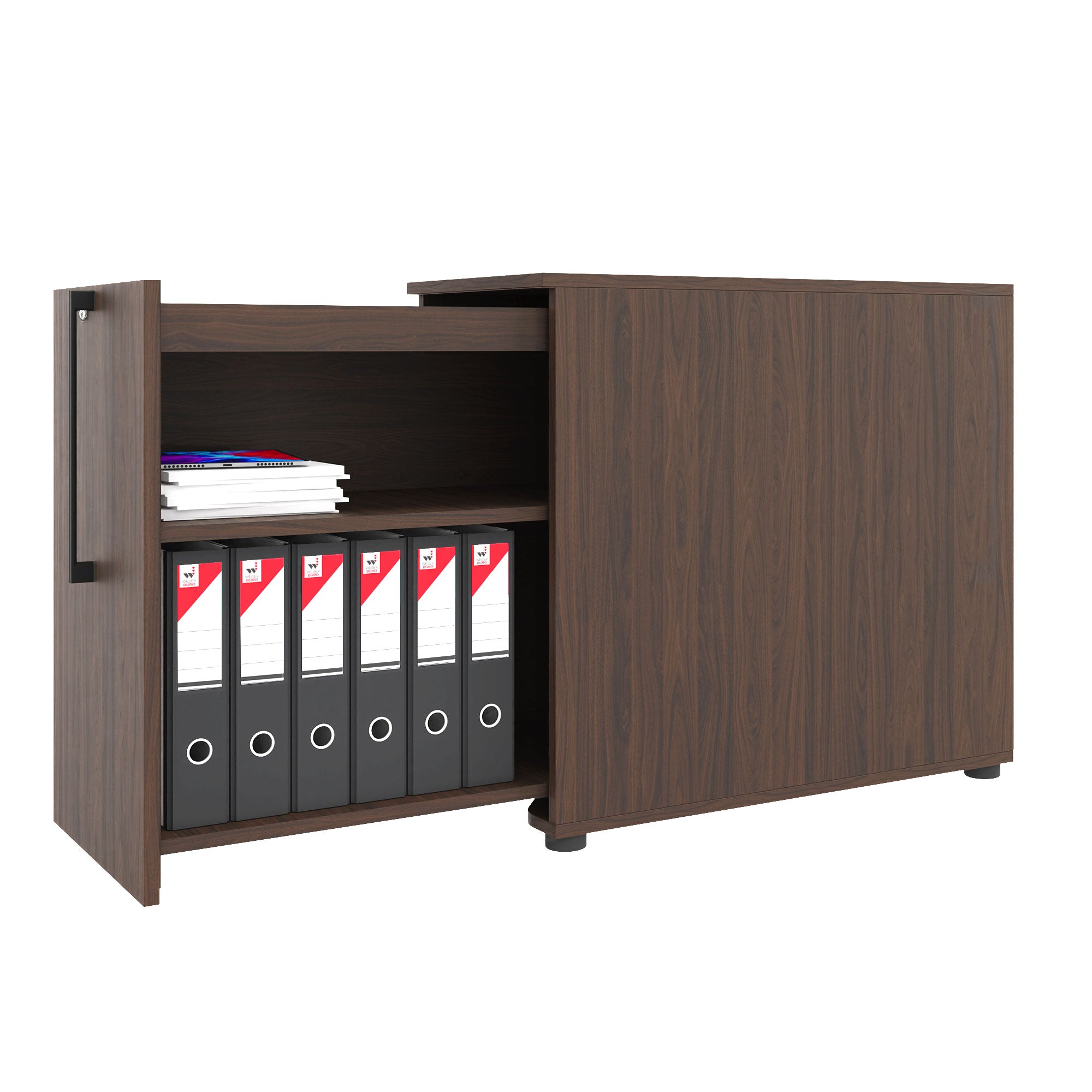 BOXI Cabinet pharmacien | 2 tiroirs, 420 x 800 mm, noix