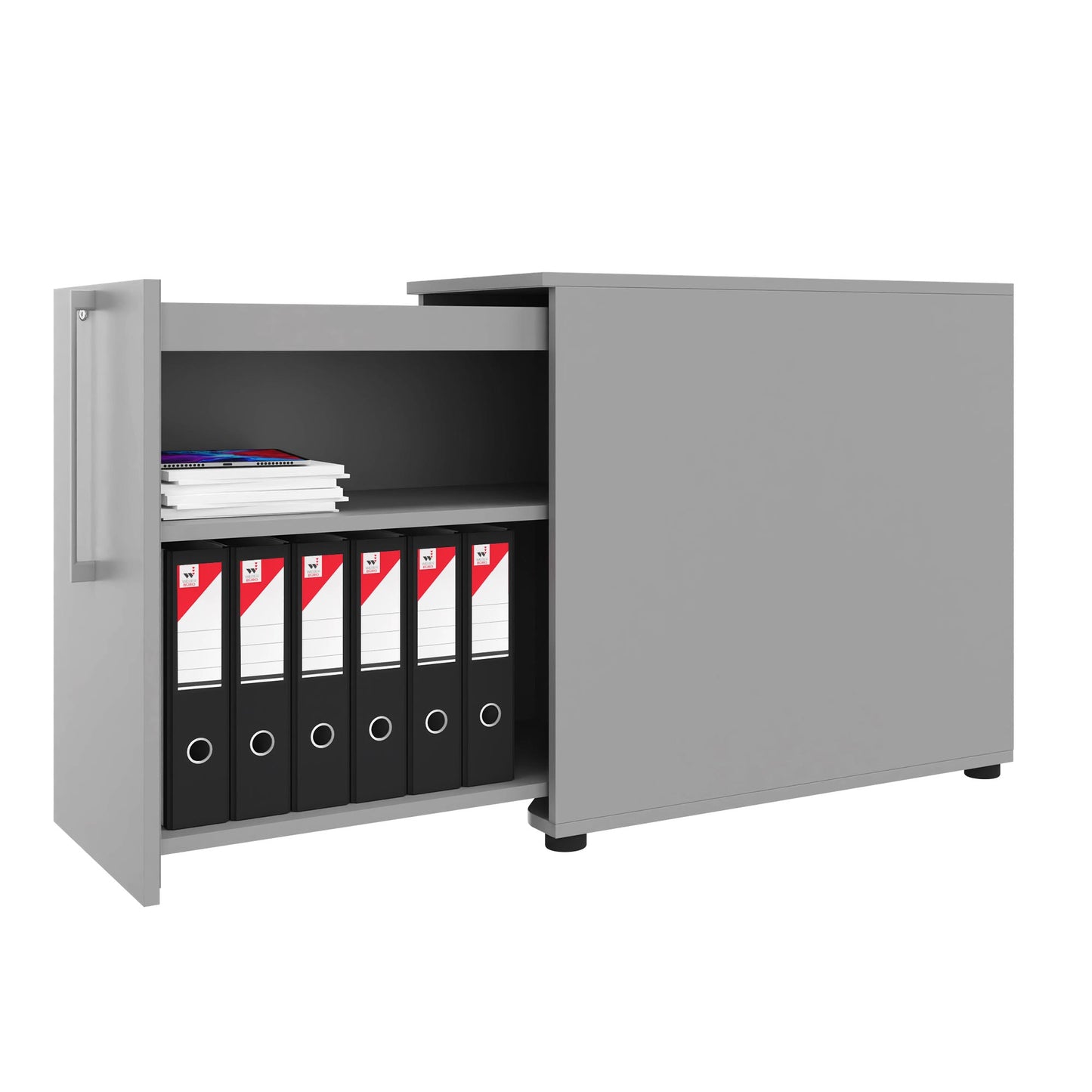 BOXI Cabinet pharmacien | 2 tiroirs, 420 x 800 mm, gris perlé
