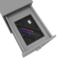 BOXI Cabinet pharmacien | 2 tiroirs, 420 x 800 mm, gris perlé