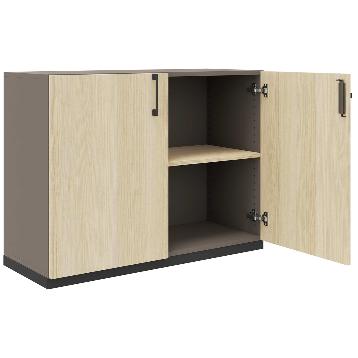 CHOICE Armadio con ante a battente | 2 OH, 1000 x 760 mm, grigio cubanite / frassino sabbia  - 2 Lightbox Main Image