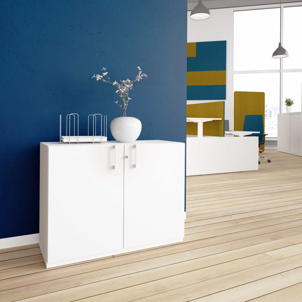 CHOICE Armadio ad ante battenti | 2 OH, 1000 x 760 mm, bianco  - 1 Lightbox Main Image