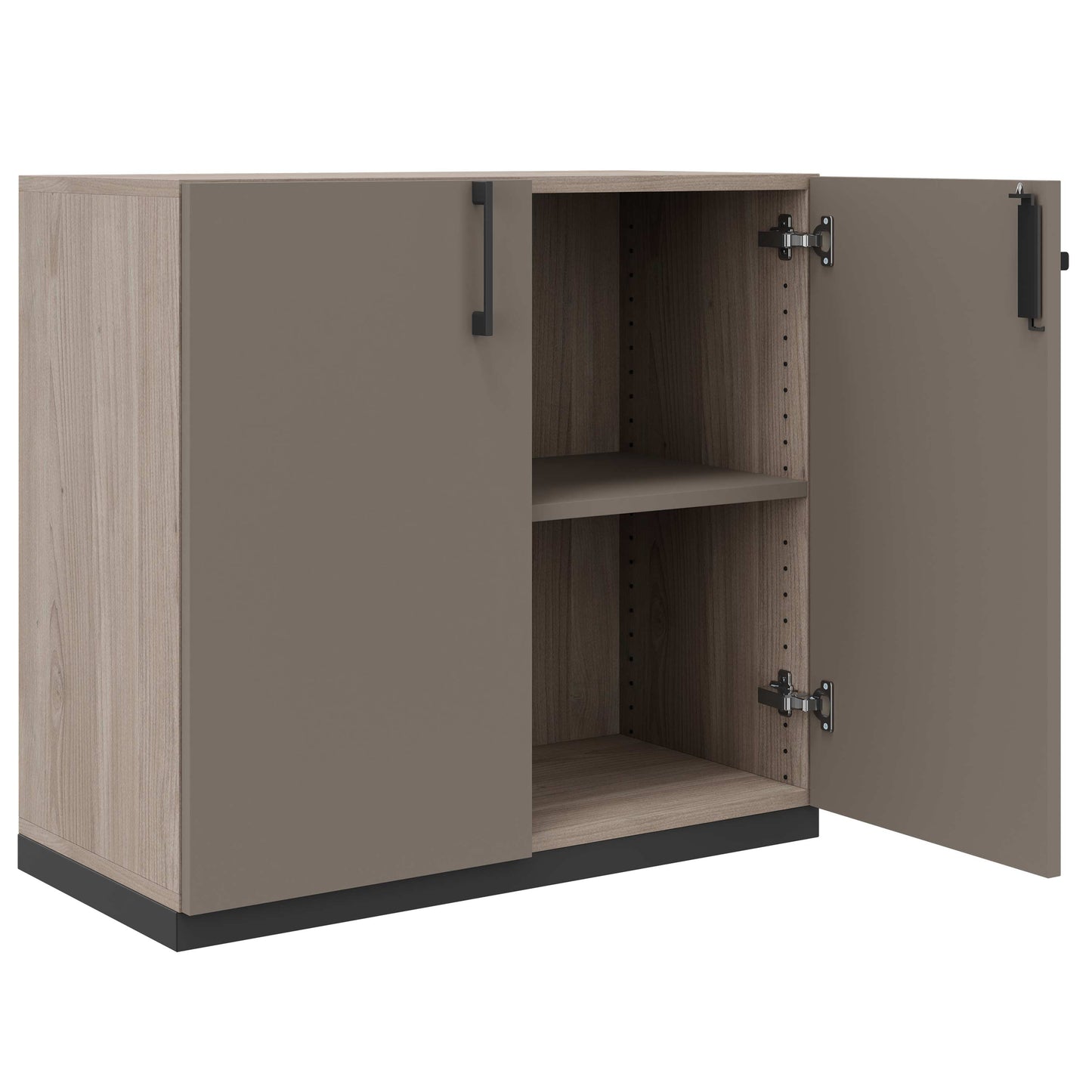 Cabinetto per porte dell'ala scelta | 2 OH, 800 x 760 mm, grigio grigio di quercia nord / cubanite