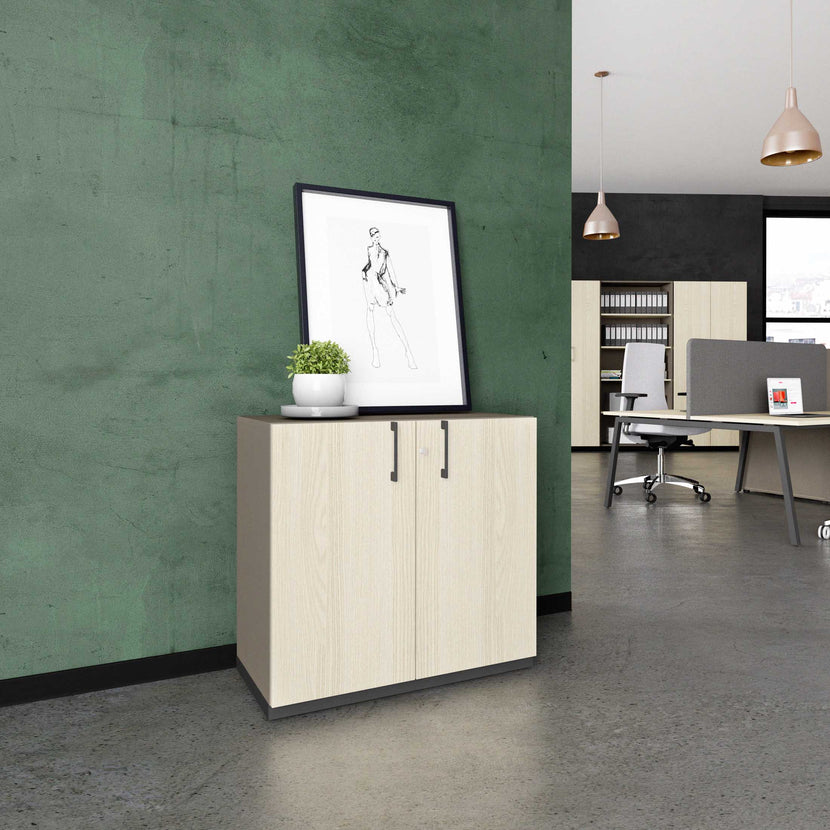 CHOICE Armoire de porte d'aile | 2 oh, 800 x 760 mm, cendres gris / sable cubanite