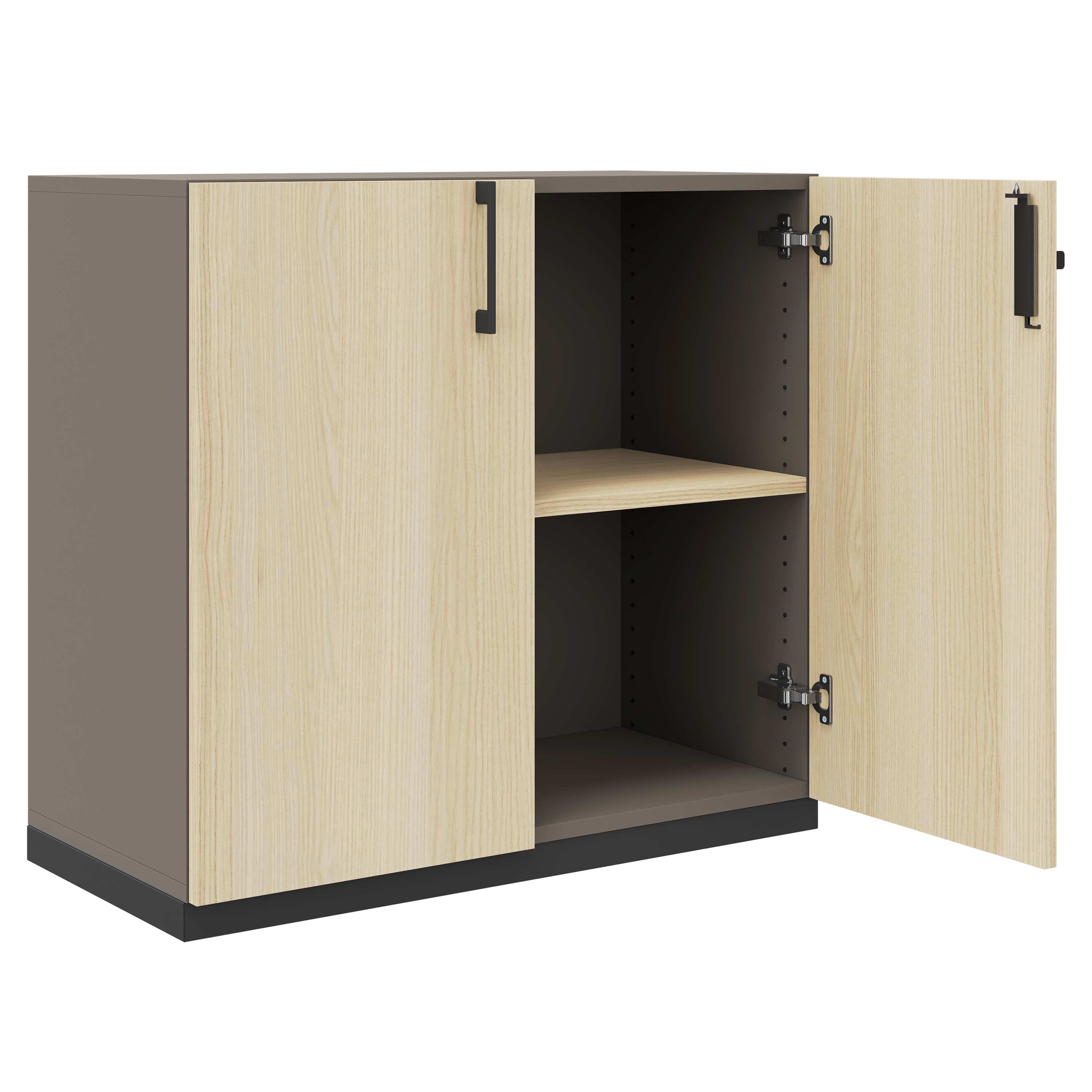 CHOICE Armoire de porte d'aile | 2 oh, 800 x 760 mm, cendres gris / sable cubanite