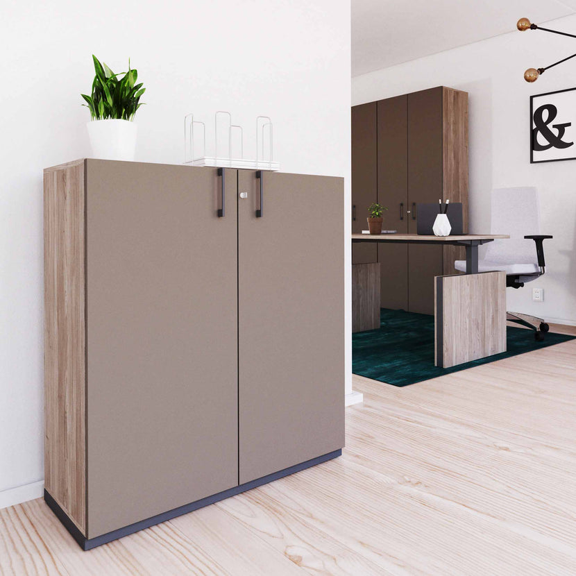 CHOICE Armoire de porte d'aile | 3 oh, 1000 x 1115 mm, gris de chêne nord / cubanite gris