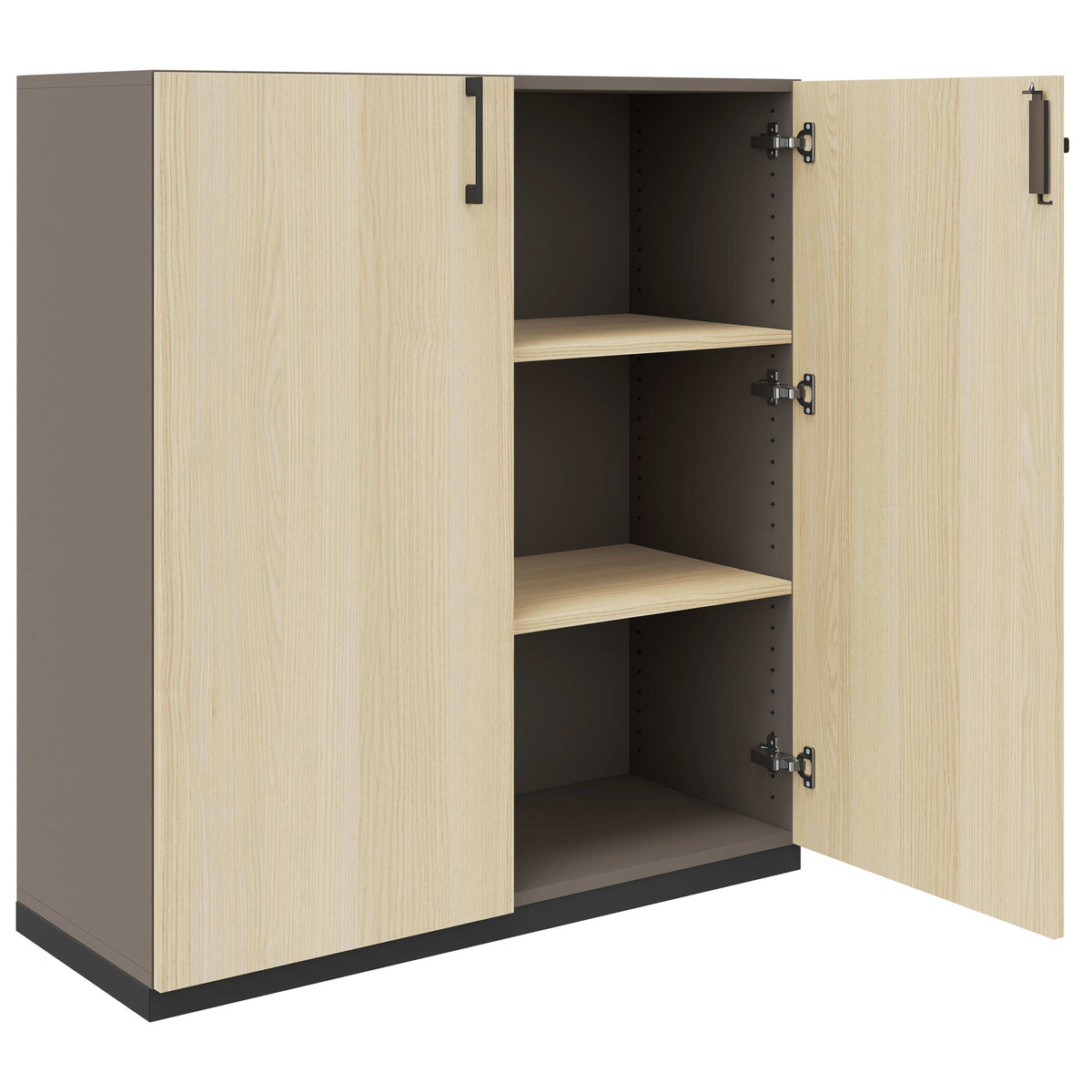 CHOICE hinged door wardrobe | 3 OH, 1000 x 1115 mm, cubanite gray / sand ash - 2 Lightbox Main Image