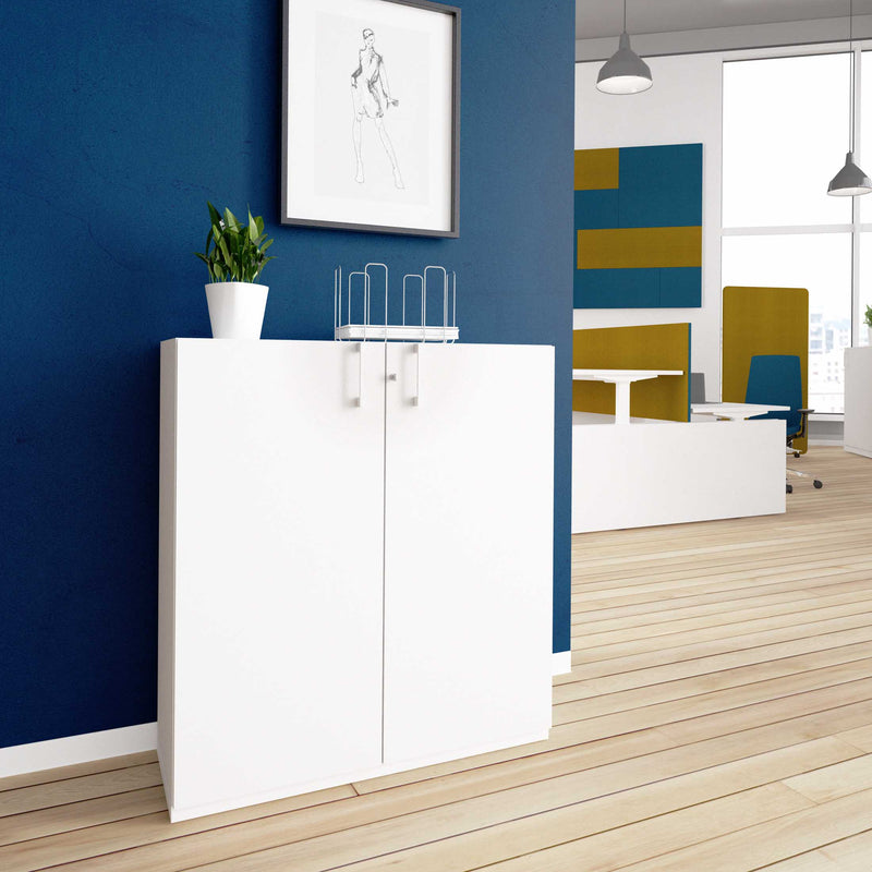 CHOICE Wing door cabinet | 3 Oh, 1000 x 1115 mm, white - 1 Main Image