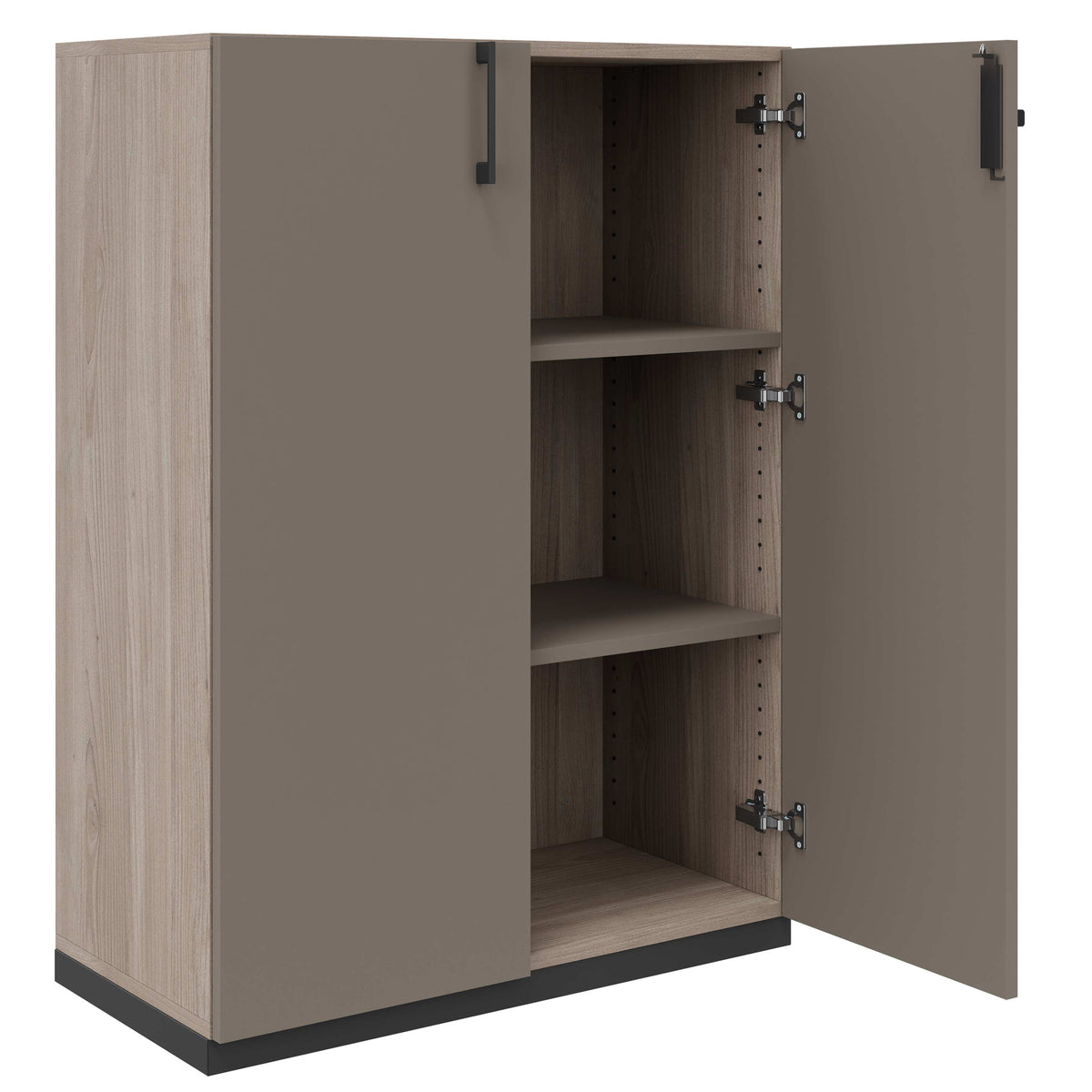 CHOICE Armadio con ante battenti | 3 OH, 800 x 1115 mm, rovere nordico grigio / grigio cubanite  - 2 Lightbox Main Image