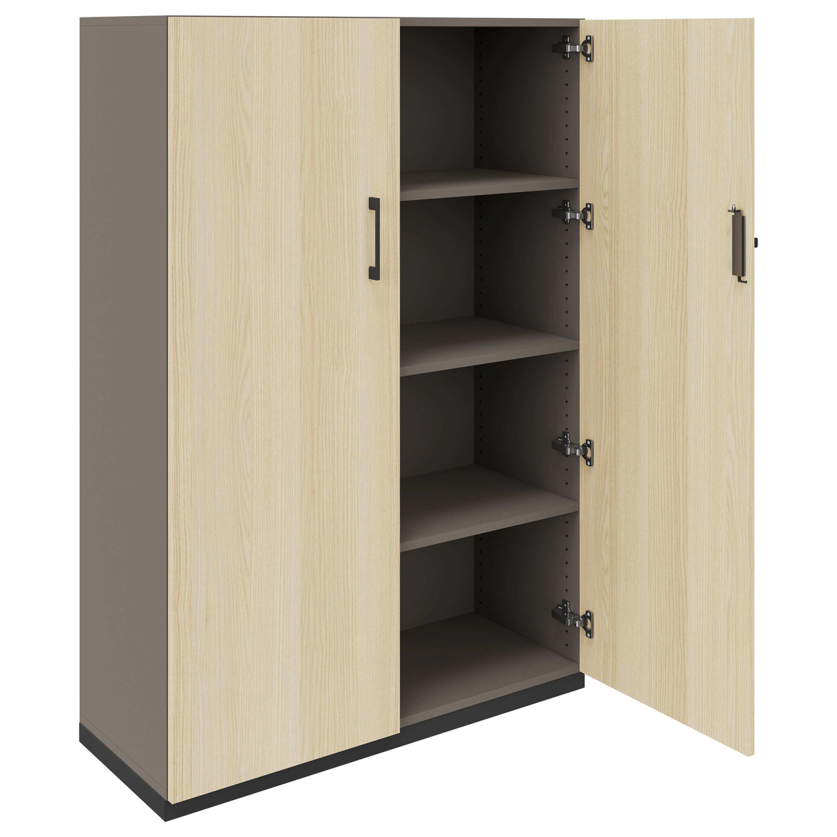 CHOICE Armadio con ante battenti | 4 OH, 1000 x 1465 mm, grigio cubanite / frassino sabbia  - 2 Lightbox Main Image