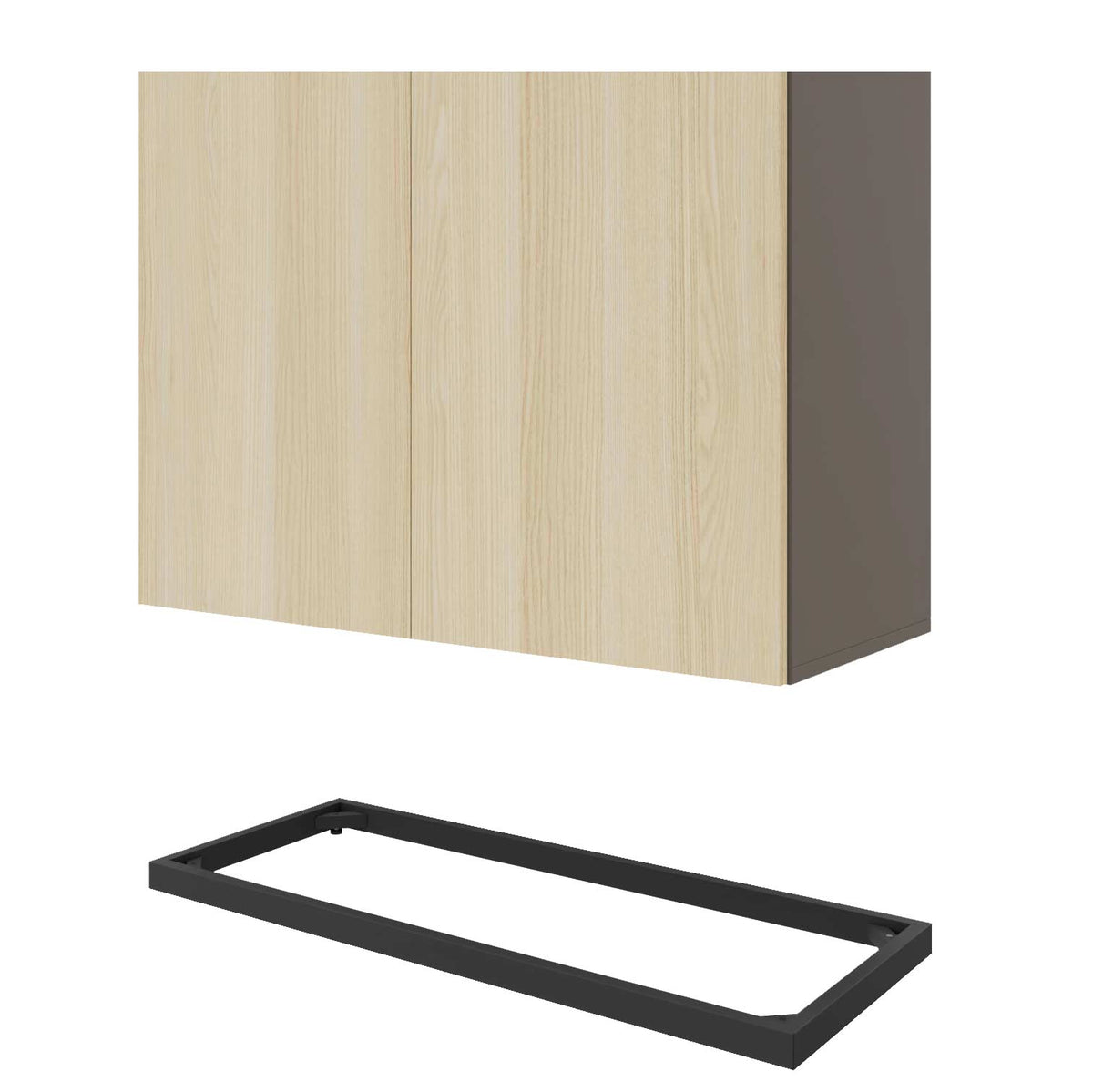 CHOICE Armadio con ante battenti | 4 OH, 1000 x 1465 mm, grigio cubanite / frassino sabbia  - 4 Lightbox Main Image