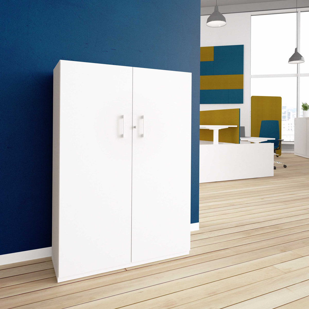 CHOICE Armoire à portes battantes | 4 UH, 1000 x 1465 mm, blanc  - 1 Lightbox Main Image