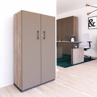 Cabinetto per porte dell'ala scelta | 4 OH, 800 x 1465 mm, grigio grigio in rovere nord / cubanite