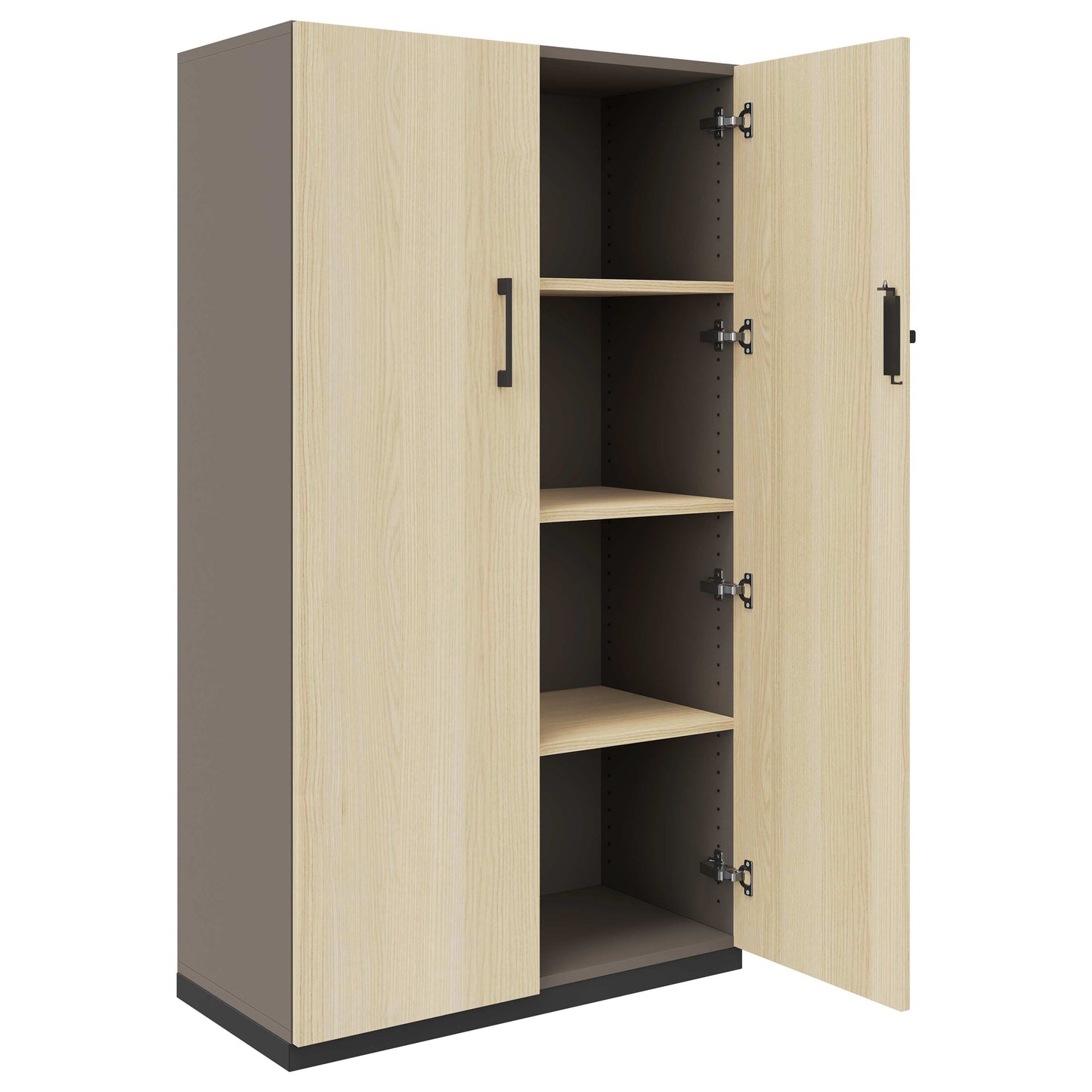 CHOICE hinged door wardrobe | 4 OH, 800 x 1465 mm, cubanite gray / sand ash