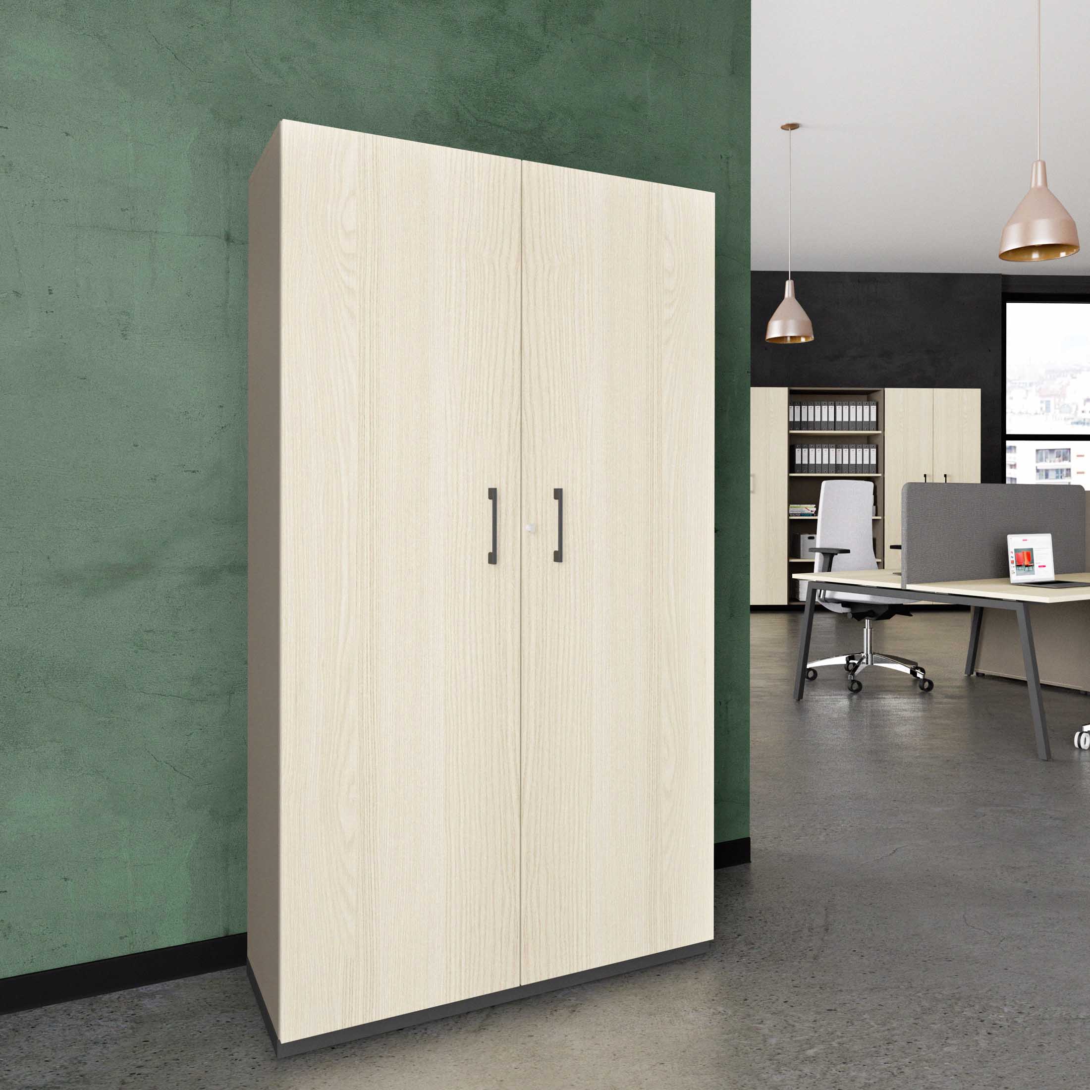 CHOICE Armoire de porte d'aile | 5 oh, 1000 x 1820 mm, cendres gris / sable cubanite