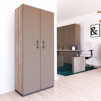 CHOICE hinged door wardrobe | 5 OH, 800 x 1820 mm, northern oak gray / cubanite gray