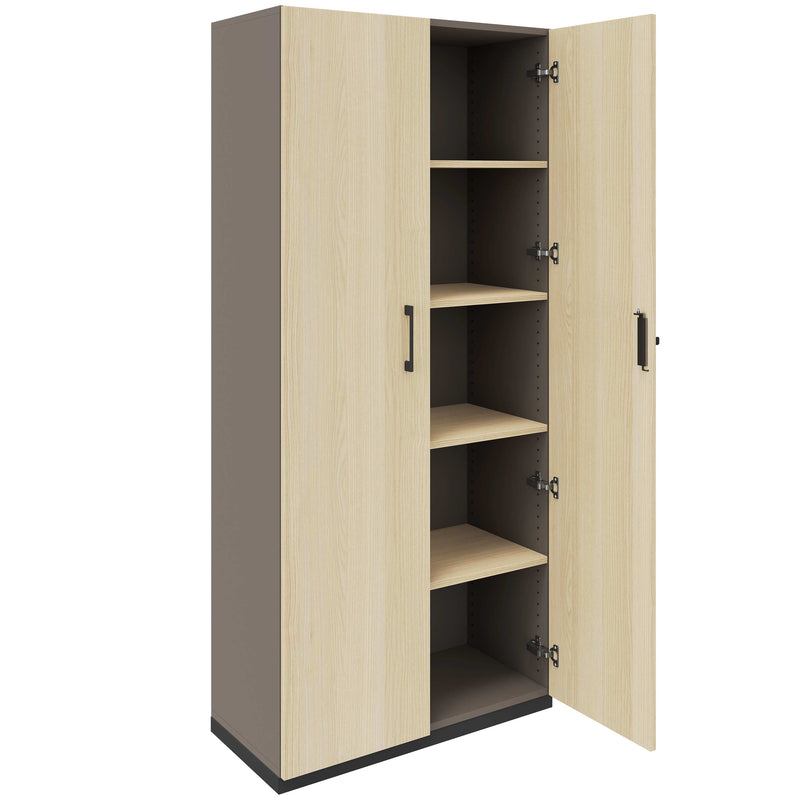 CHOICE Armoire à portes battantes | 5 UH, 800 x 1820 mm, gris cubanite / frêne des sables  - 2 Main Image