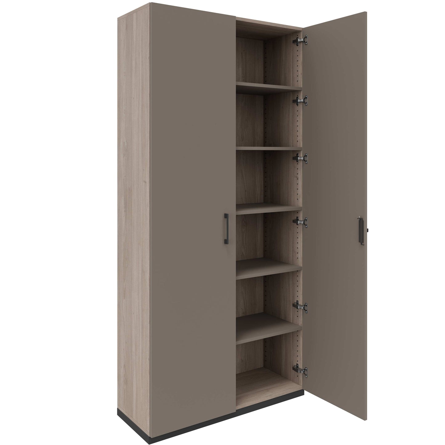 CHOICE Flügeltürenschrank | 6 OH, 1000 x 2170 mm, Nordeiche grau / Cubanitgrau