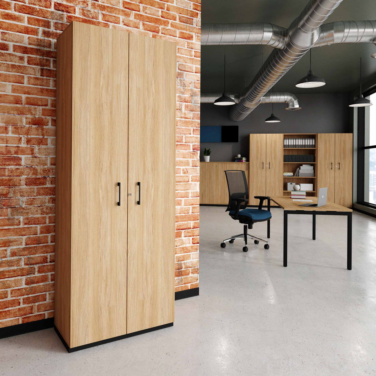CHOICE Flügeltürenschrank | 6 OH, 800 x 2170 mm, Bernsteineiche - 1 Lightbox Main Image