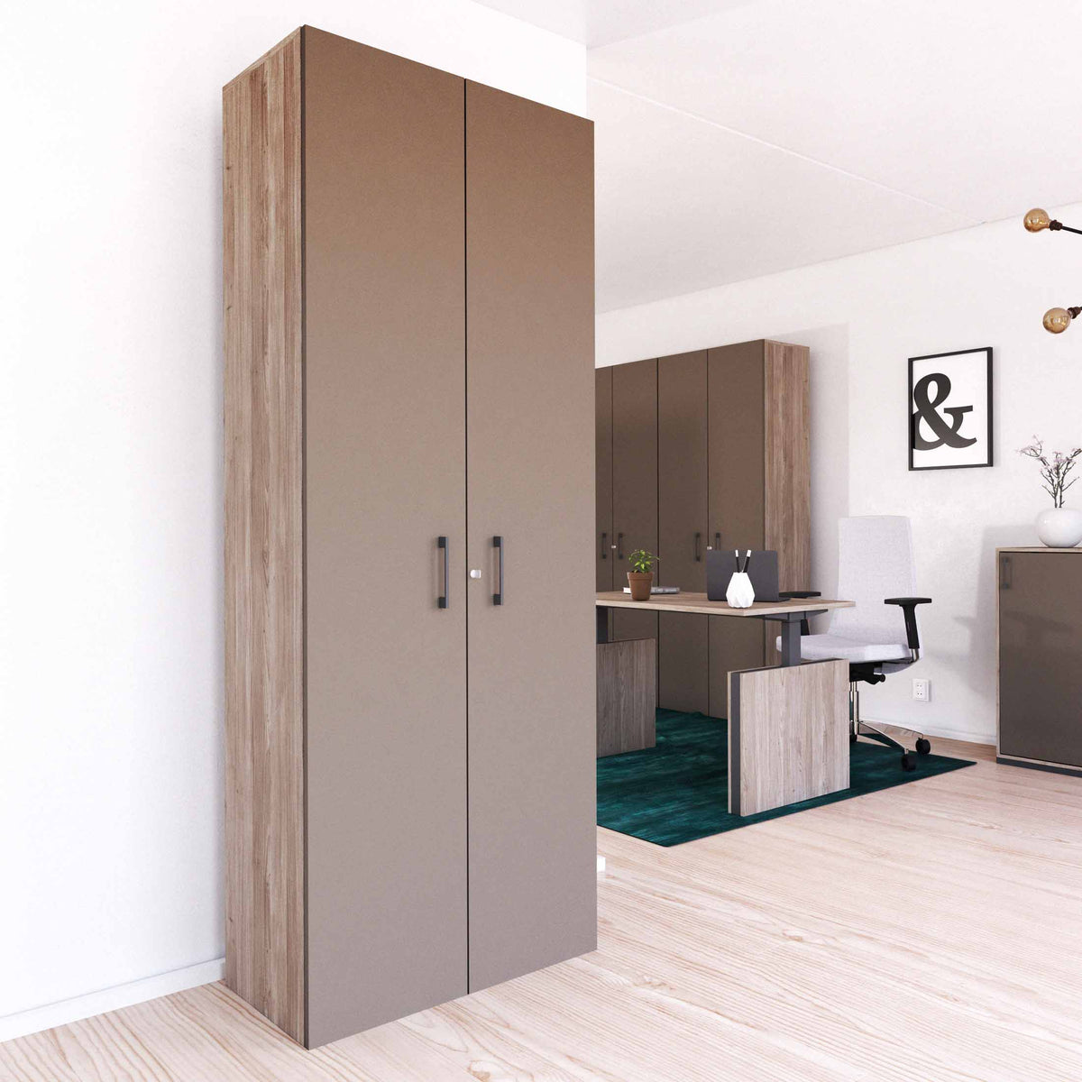 CHOICE Flügeltürenschrank | 6 OH, 800 x 2170 mm, Nordeiche grau / Cubanitgrau - 1 Lightbox Main Image