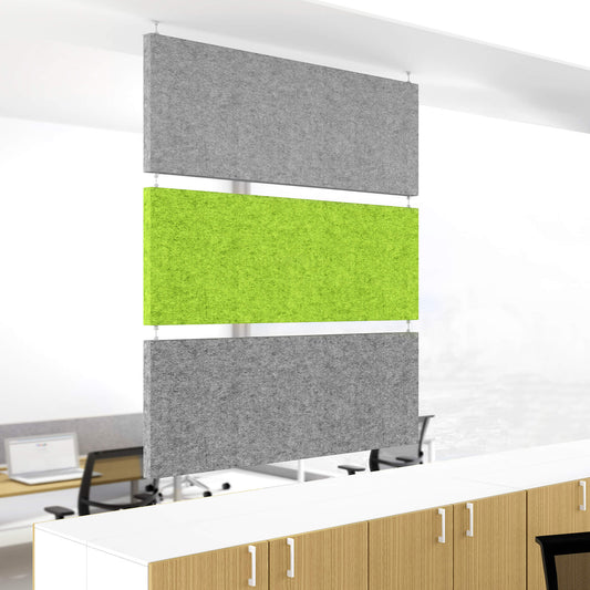 MODUS SAIL COPERTURA ACUSTICA | Sistema verticale, completo, copertura in lana - verde / grigio