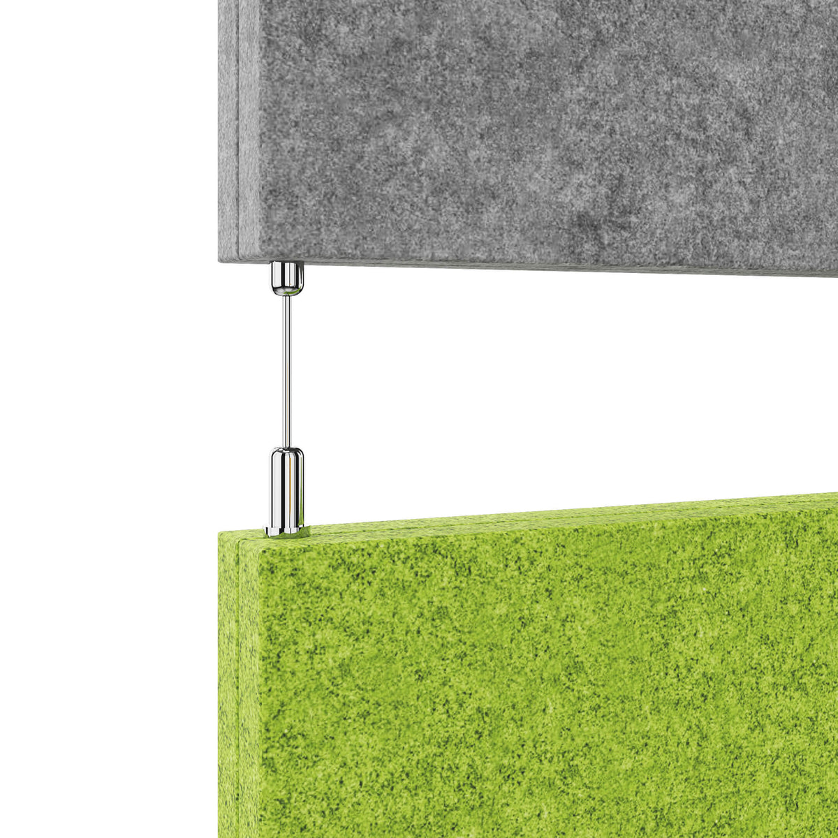 MODUS Acoustic ceiling sail | Vertical, complete system, wool cover VELITO - Green / Grey  - 5 Lightbox Main Image