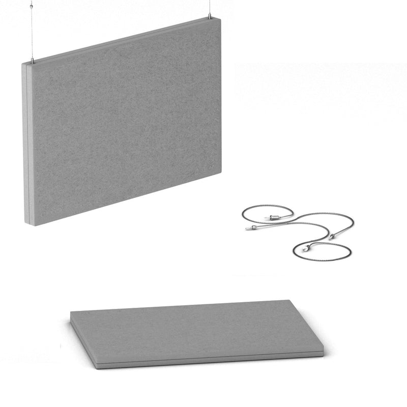 MODUS Acoustic ceiling sail | Vertical, complete system, wool cover VELITO - Green / Grey  - 7 Main Image