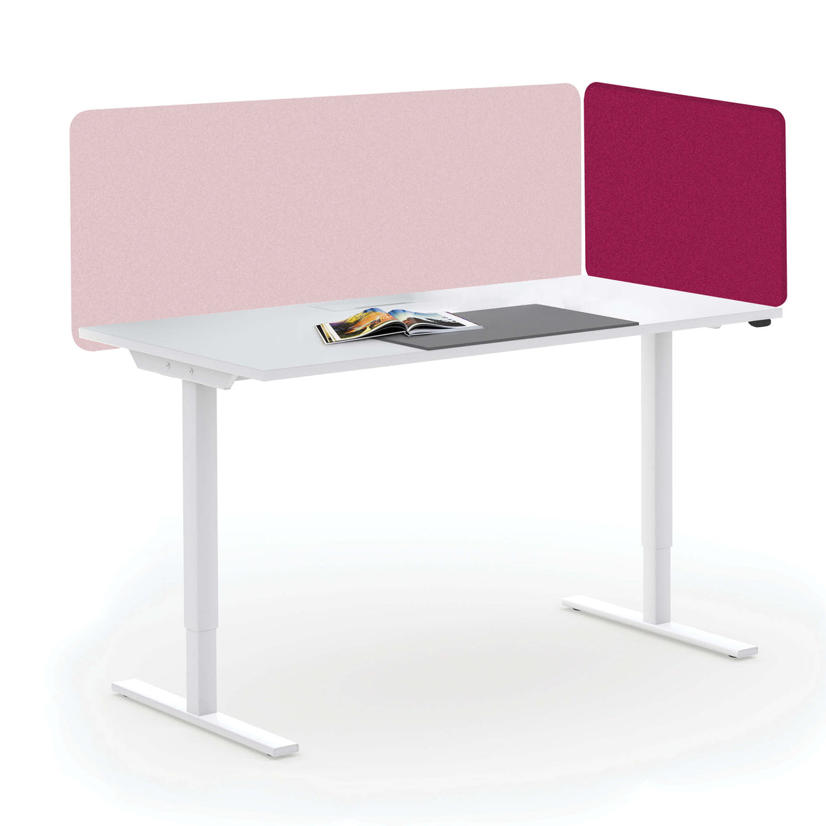 TOP Acoustic desk partition side panel | 595 mm high, upholstery fabrics LUCIA / VELITO / SYNERGY  - 1 Lightbox Main Image