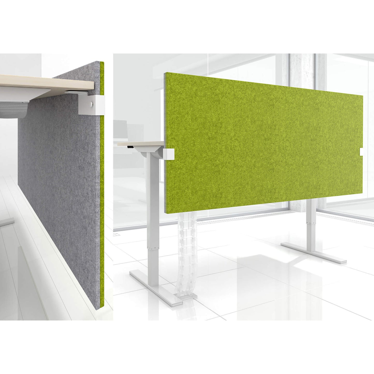 Cloison de table acoustique MODUS | Hauteur 740 mm, housse polyester LUCIA