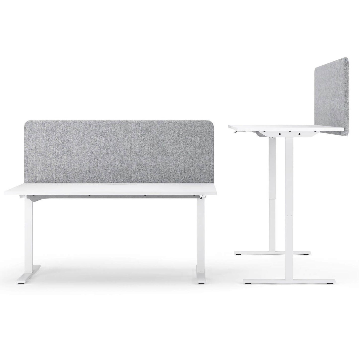 Cloison de table acoustique TOP | Hauteur 595 mm, housse polyester gris clair LUCIA